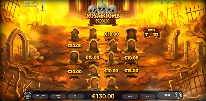 5 witch pots creepy pick'em bonus game