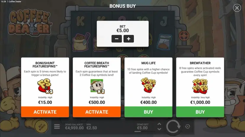 coffee dealer buy bonus
