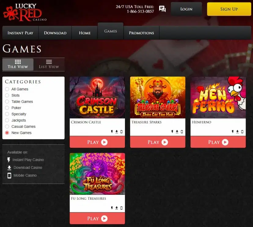 lucky red casino games oct 2026