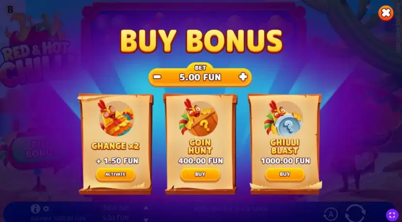 red & hot chilli buy bonus