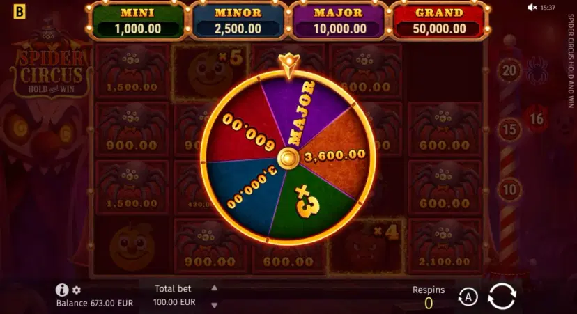 spider circus hold and win wheel of fortune