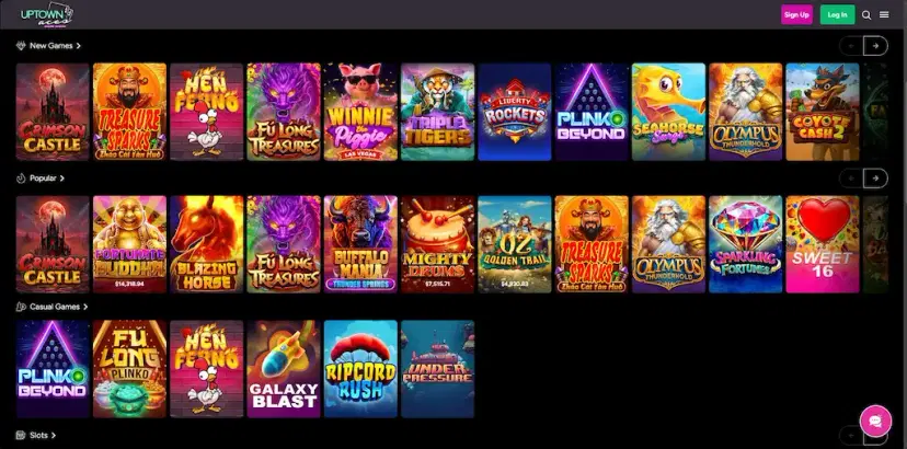 uptown aces casino games oct 2026