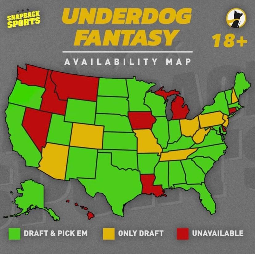 Underdog Fantasy Availability Map