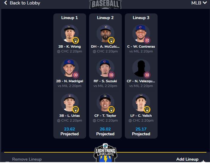Lightning Lineups Example
