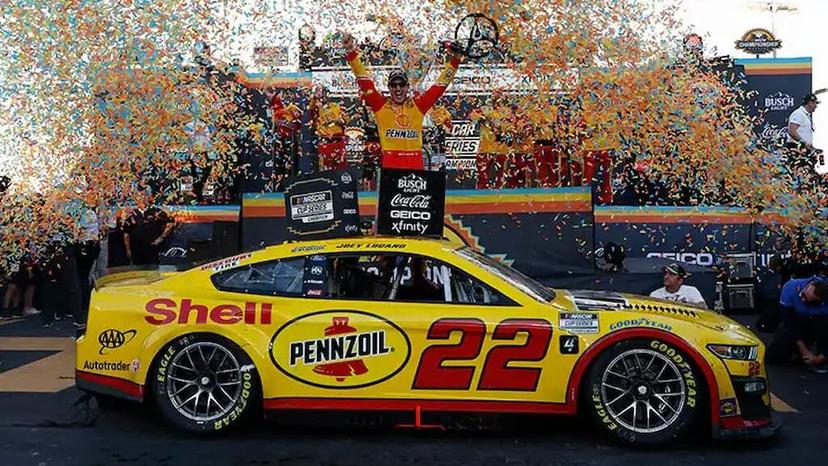 Joey Logano NASCAR Cup Series 2022 championship celebration