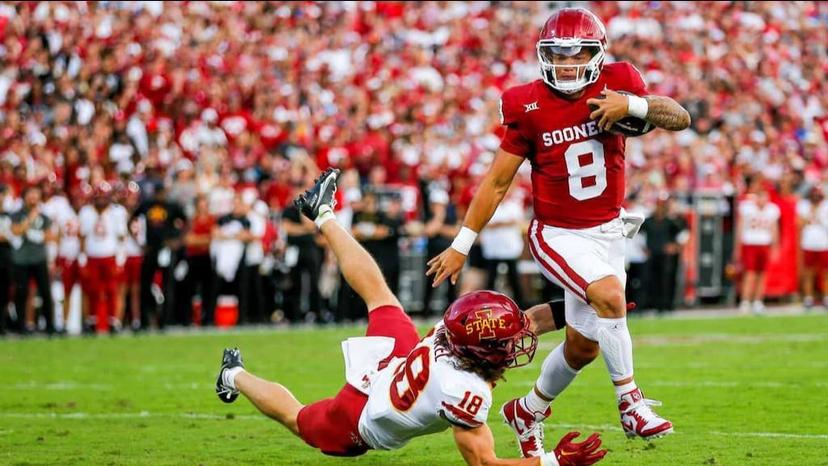 Dillon Gabriel Oklahoma vs Texas odds prediction picks 10/7/23 cover