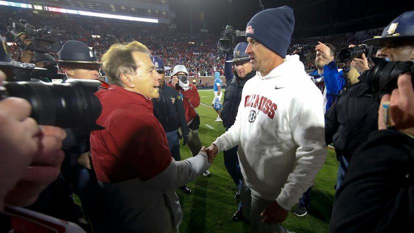 Nick Saban Lane Kiffin Alabama Ole Miss football