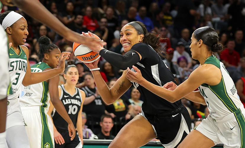 A'ja Wilson in traffic