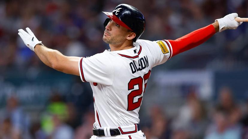 Matt Olson is hitting .296 for the Braves this year with eight home runs - Tigers Braves MLB Picks