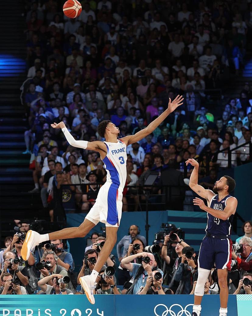 Steph hit a dagger three over Victor Wembanyama in the Gold Medal Game