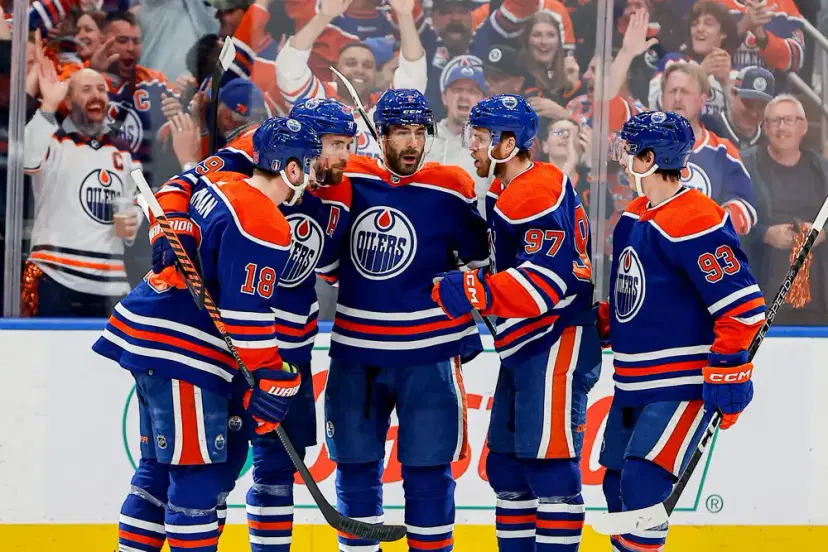 Edmonton Oilers celebrate
