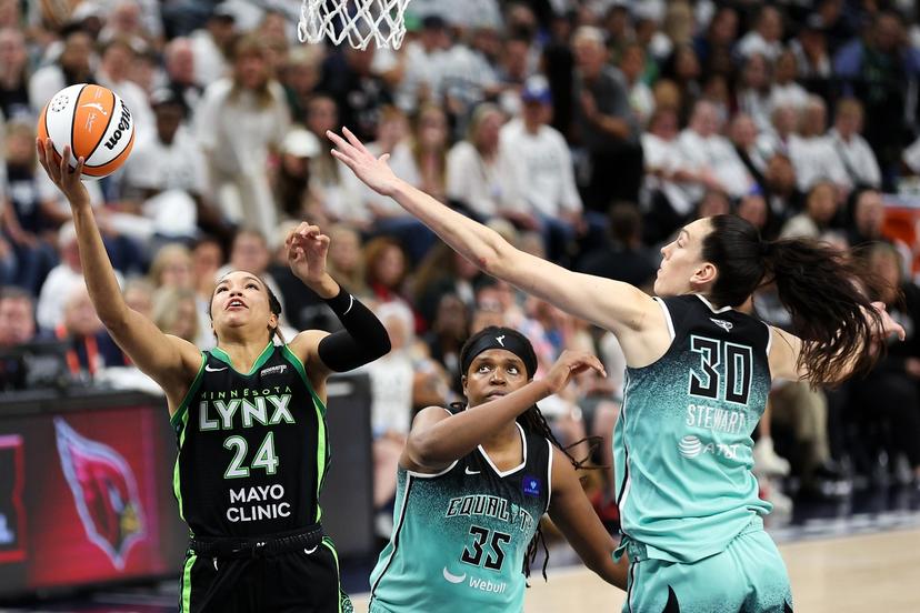 Napheesa Collier, Breanna Stewart and Jonquel Jones