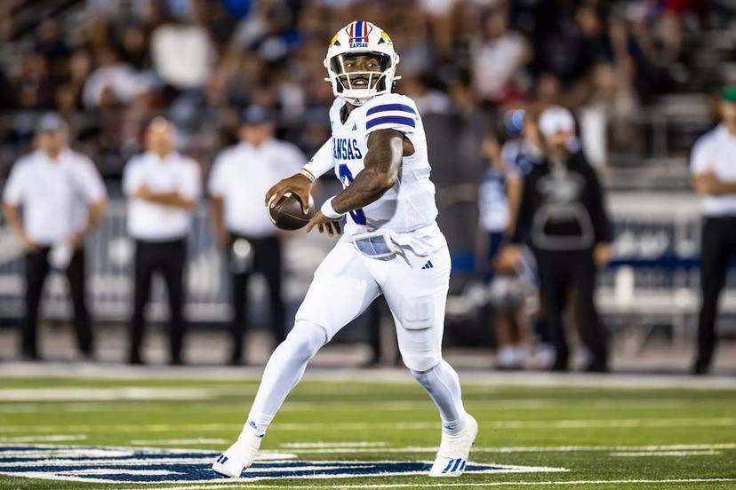Jalon Daniels is back to lead the Jayhawks this NCAA Football season - Fresno State Kansas Picks