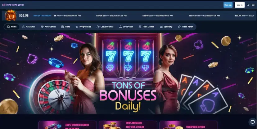onlinecasinogames real money june 2026 mini review
