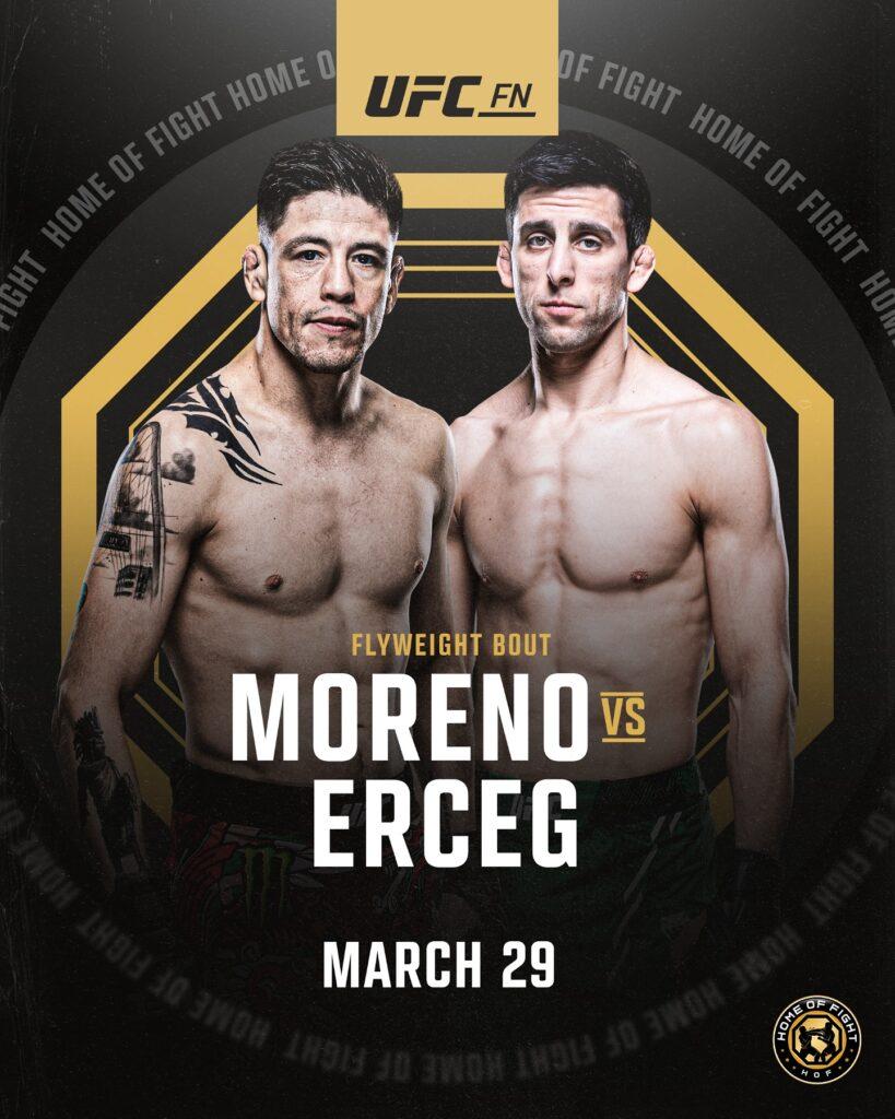 Brandon Moreno vs Steve Erceg Fight Card Odds & Predictions