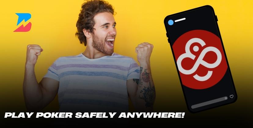 Yellow Background Mobile App CoinPoker. You can play safe anywhere!