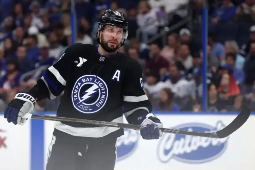 Nikita Kucherov has been on fire in the past ten games making is point prop a NHL best bet