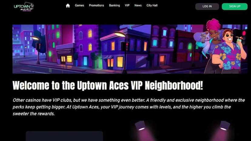 Uptown Aces Casino VIP Club page