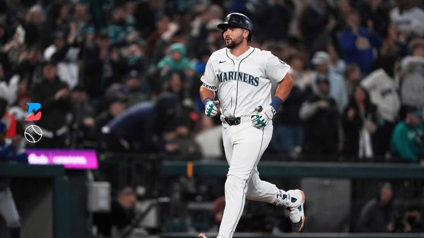 Cal Raleigh rounds the bases batter matchups - Mariners Red Sox