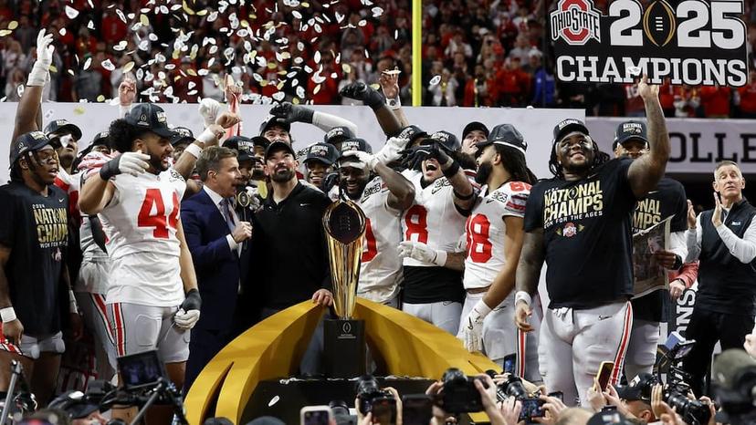 Ohio State celebrates winning the 2025 College Football Playoff championship game