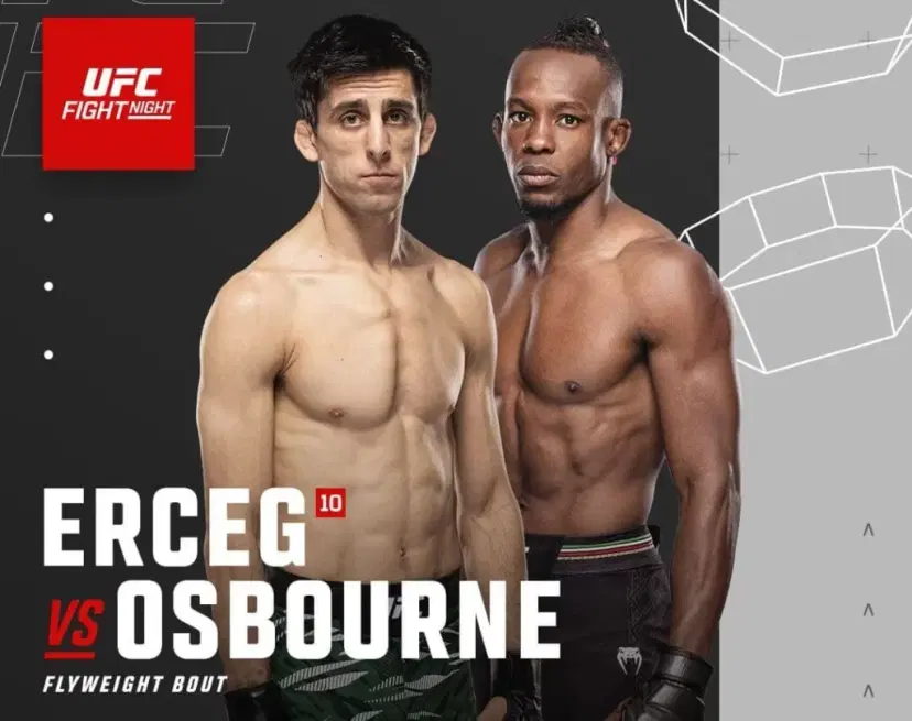 UFC Vegas 109 Co Main Event Steve Erceg vs Ode Osbourne Odds - Flyweight
