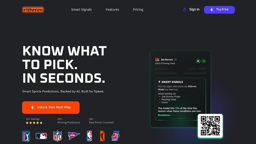 Rithmm, one of the best sports betting picks and predictions apps