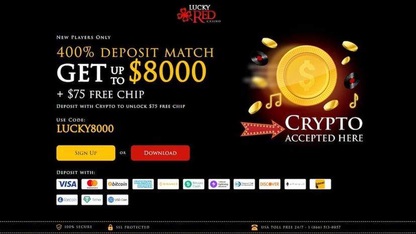 Lucky Red Casino welcome bonus