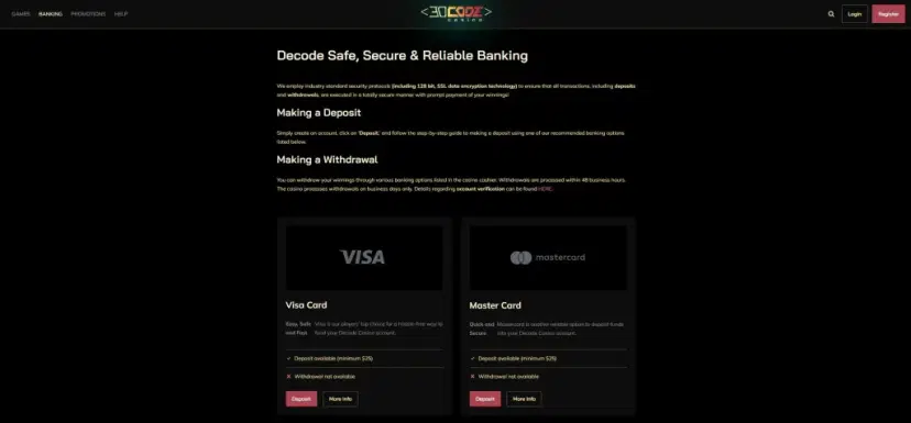 Decode Casino Banking