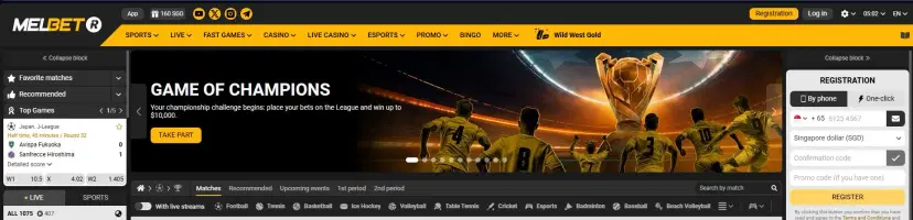 MelBet Homepage