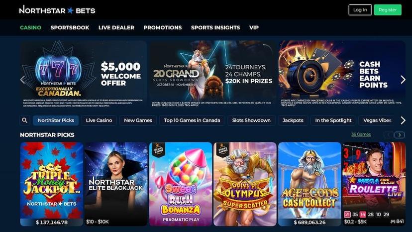 NorthStar Bets Casino home page