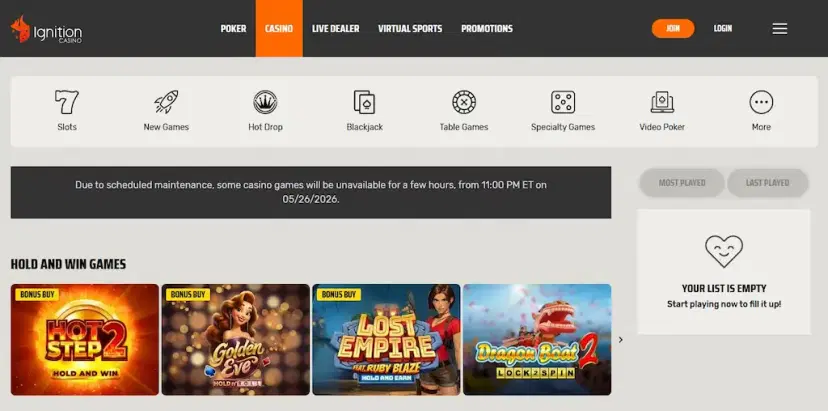 ignition casino bonus may 2026