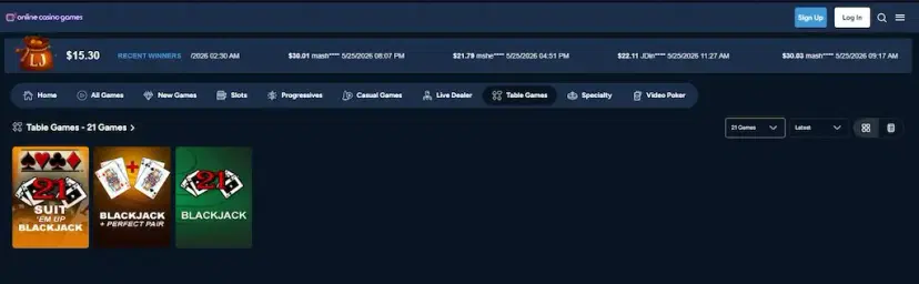 onlinecasinogames blackjack may 2026