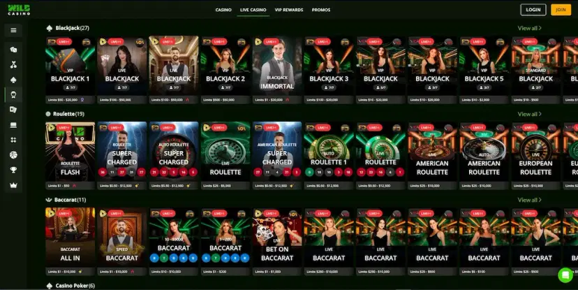 wild casino live online casino may 2026