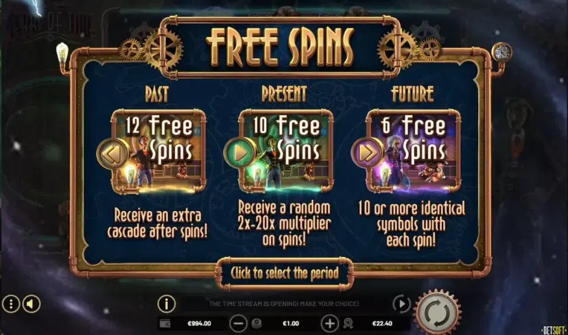 Gears of Time News Free Spins