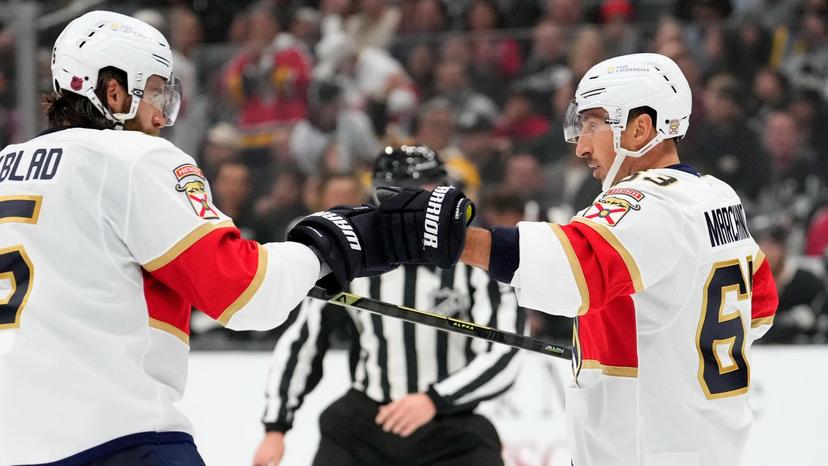 Brad Marchand and Aaron Ekblad