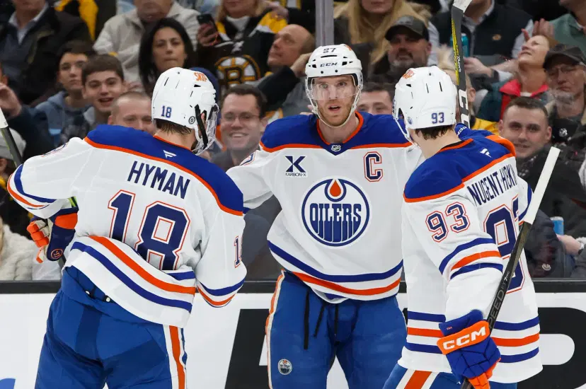 Connor McDavid, Zach Hyman and Ryan Nugent-Hopkins
