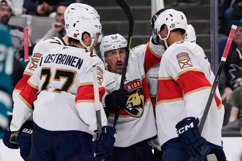 Brad Marchand and teammates