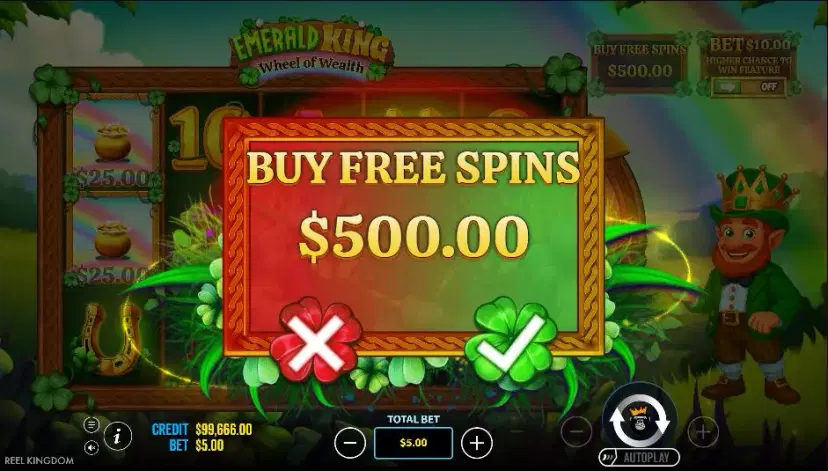 EmerEmerald King Wheel of Wealth Buy Feature