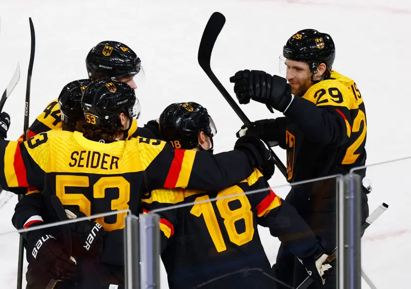 Time Stutzle, Leon Draisaitl and Moritz Seider