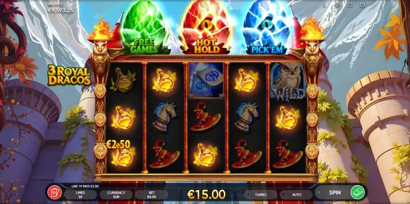 3 Royal Dracos Lucky Time Feature