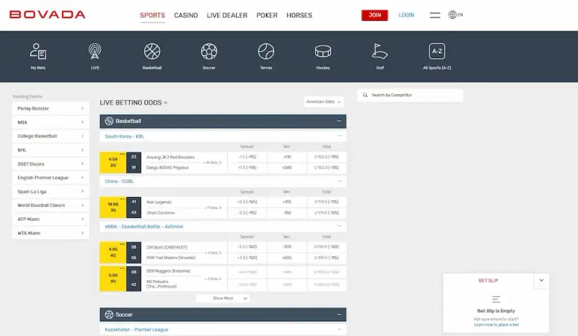 Bovada Sportsbook Betting Options Mar 2026