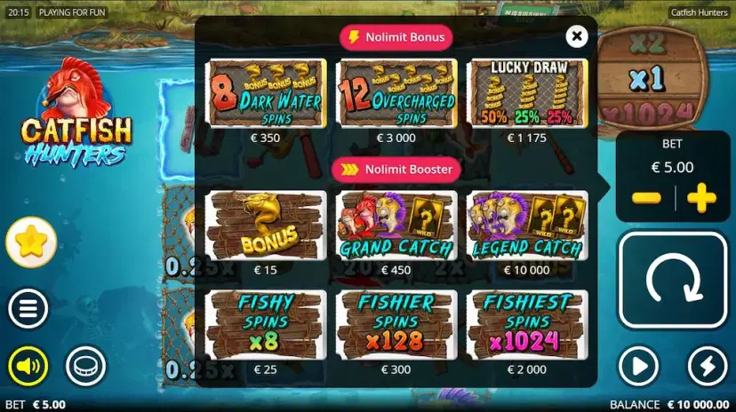 Catfish Hunters NoLimit Bonus & Nolimit Boosters