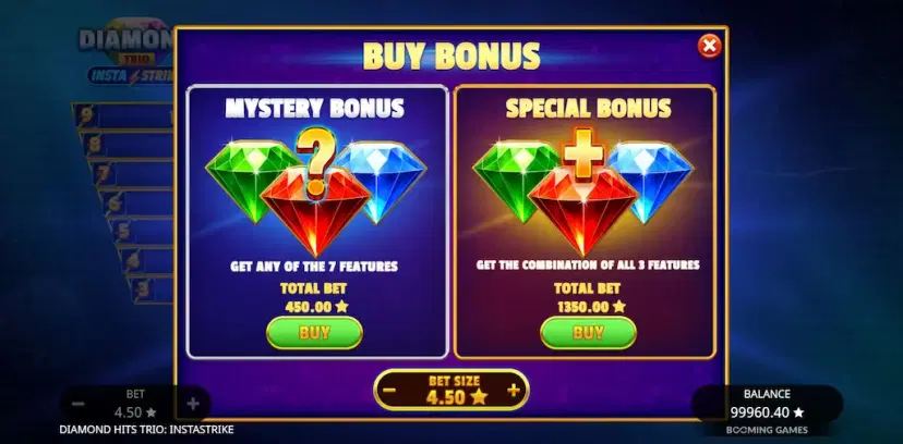 Diamond Trio Hits Instastrike Buy Bonus