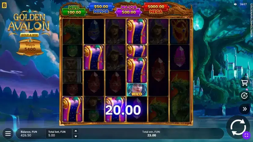 Golden Avalon Hold and Win winning spin
