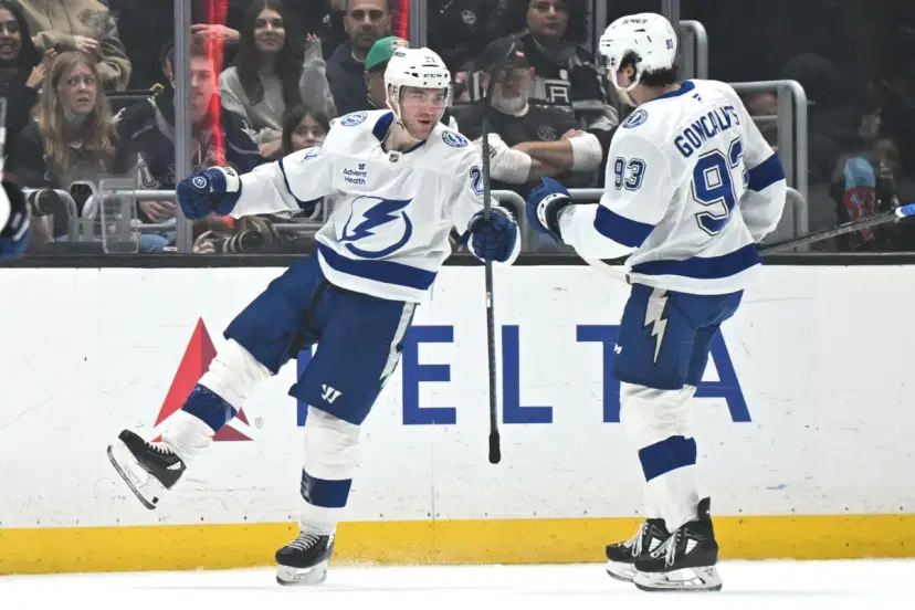 Brayden Points and Gage Goncalves