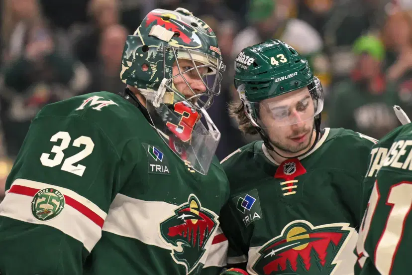 Filip Gustavsson and Quinn Hughes