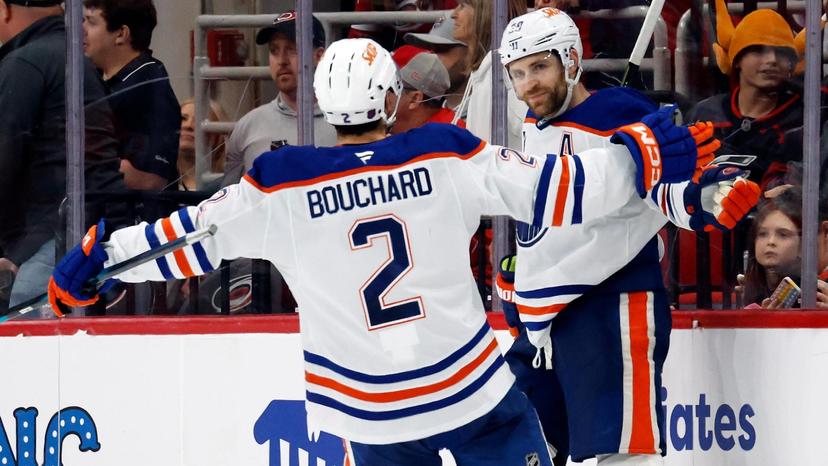 Evan Bouchard and Leon Draisaitl