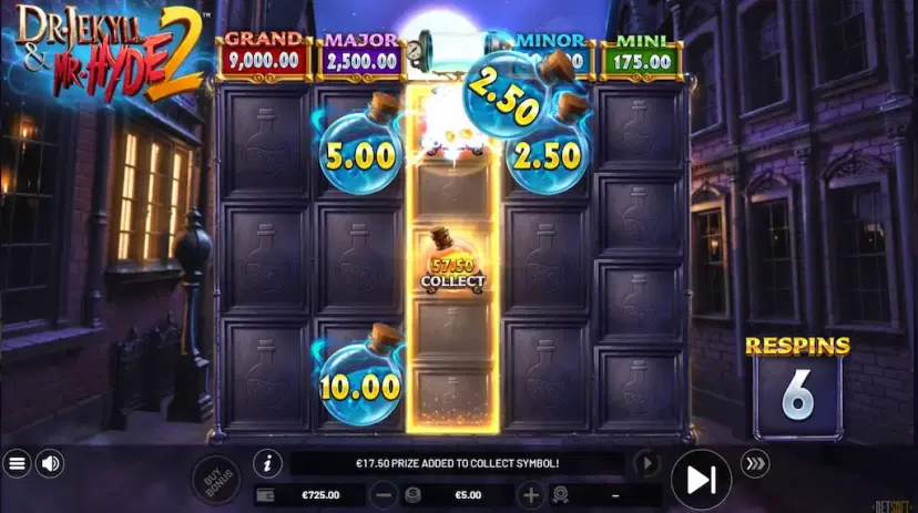 Dr. Jekyll and Mr. Hyde 2 Hold & Win Feature