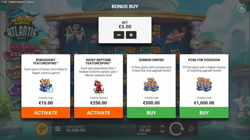 Marlin Masters Atlantis Buy Bonus
