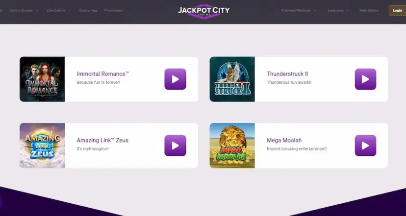 Jackpot City Casino Games Apr 2026